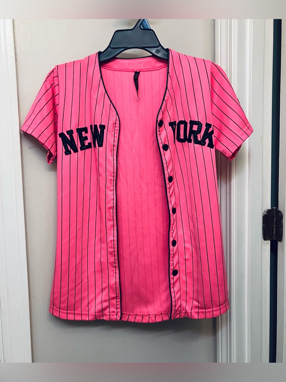 Rare Y2K True Rock Woman’s New York Pink Striped Jersey